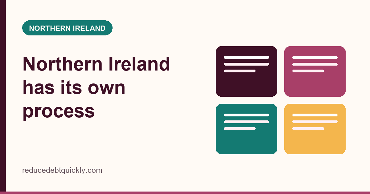 Illustrated card showing the debt routes available in Northern Ireland